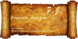 Papesch Jusztus névjegykártya